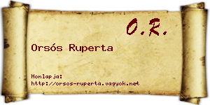Orsós Ruperta névjegykártya